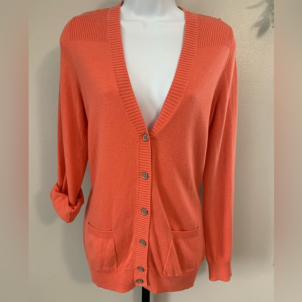 Sonoma Women's Vibrant Orange/Salmon Cardigan